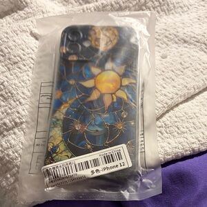 Sun and Moon iPhone 12 Case - Black